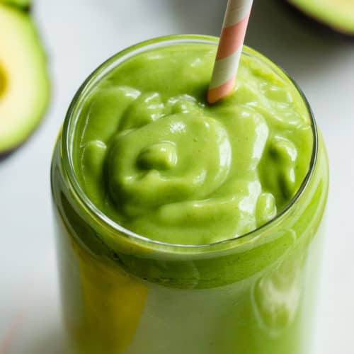 Creamy Avocado Green Smoothie {Paleo, Vegan Option}