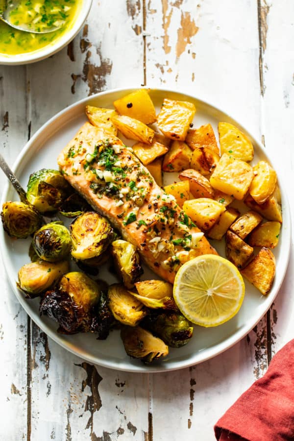 Garlic Butter Salmon and Veggies {Whole30}