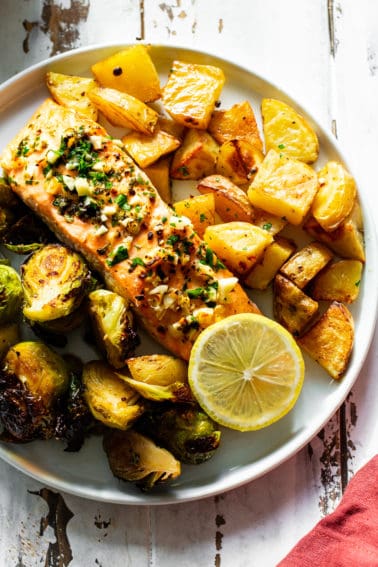 Garlic Butter Salmon and Veggies {Whole30}