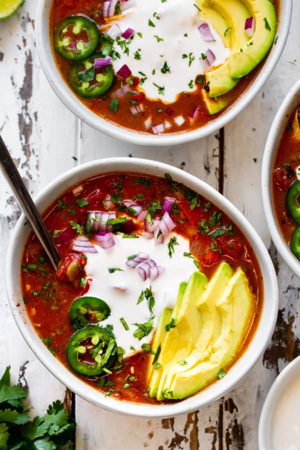 Chicken Tortilla-Less Soup {Paleo, Whole30}