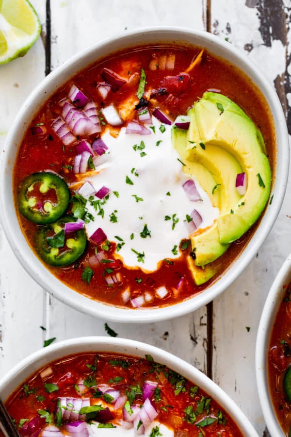 Chicken Tortilla-Less Soup {Paleo, Whole30}